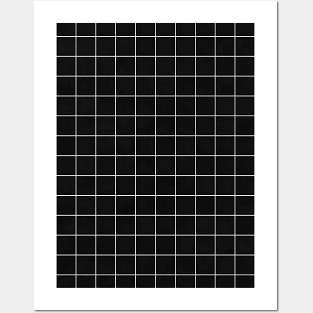 Small Grid Pattern - Black Wall Art by ZoltanRatko